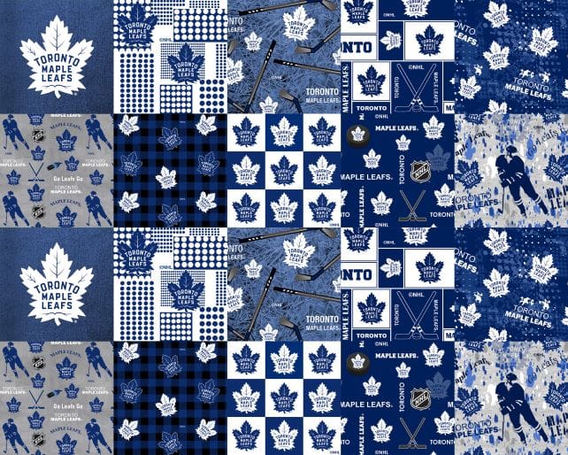 Toronto Maple Leafs NHL Hockey Cheater Quilt Sykel Enterprises Polyester Fleece Fabric NHL-1386-MAP