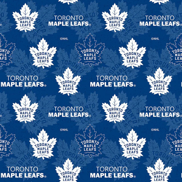 Toronto Maple Leafs NHL Hockey Tone on Tone Sykel Cotton Fabric NHL-1199-MAP