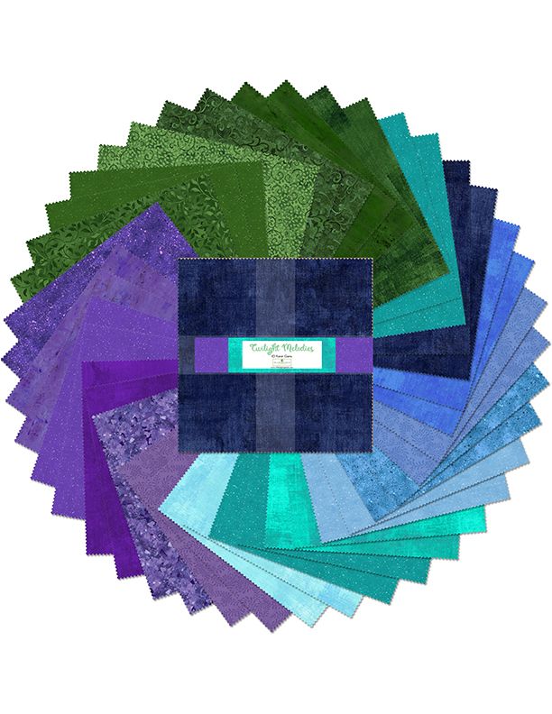 Twilight Melodies 10" Squares Karat Crystals 42pcs Wilmington Prints Cotton Precut Fabric WP-512-154-512