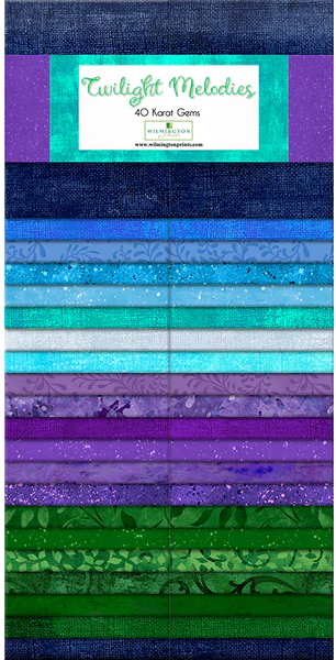Twilight Melodies 2.5" Strips Karat Crystals 40pcs Wilmington Prints Cotton Precut Fabric WP-842-154-842