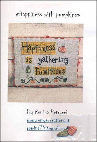 Happiness Is Pumpkins - Cross Stitch Chart w/ embellishments