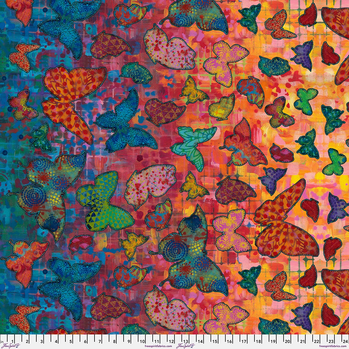 Wings of Wonder Wings Multi Sue Penn Free Spirit Cotton Fabric FS-PWSP120.MULTI