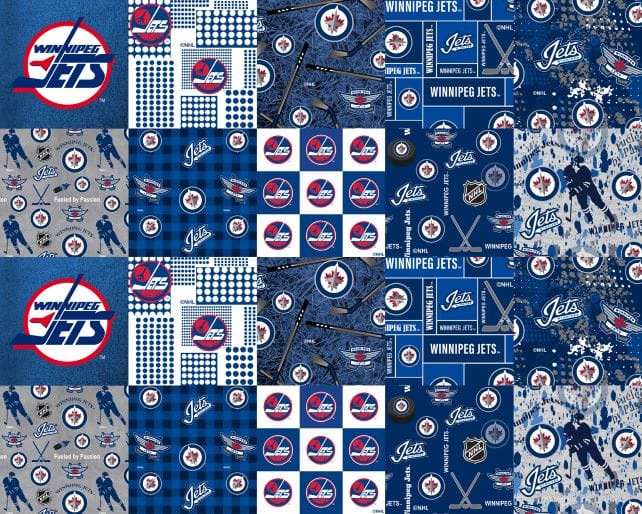 Winnipeg Jets NHL Hockey Cheater Quilt Sykel Enterprises Polyester Fleece Fabric NHL-1386-JET