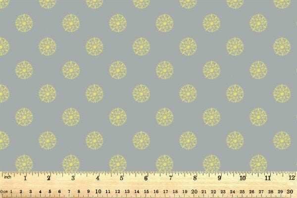 Winter Solstice Shining Star Grey Gold Metallic Lewis and Irene Cotton Fabric LI-L59B