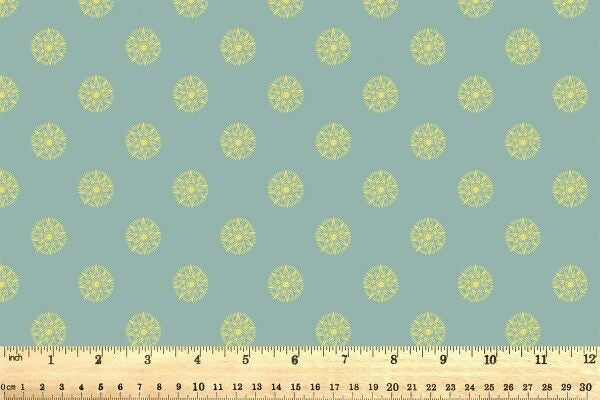 Winter Solstice Shining Star Verdigris Gold Metallic Lewis and Irene Cotton Fabric LI-L59A