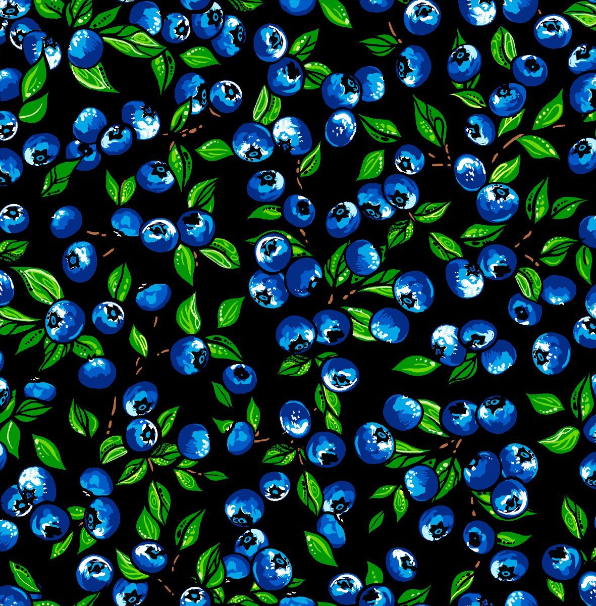 Blueberry CAJ-00017D BLACK Blueberry Allover