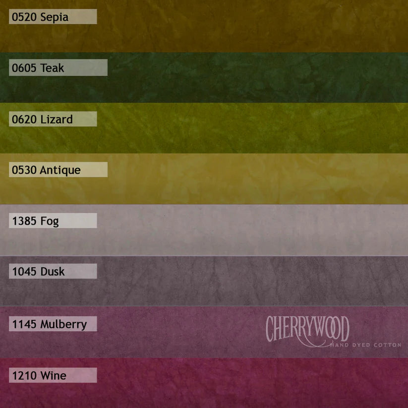 Cherrywood Hand Dyed Fabric 8-Step Fat Quarter Bundle Desert Dusk