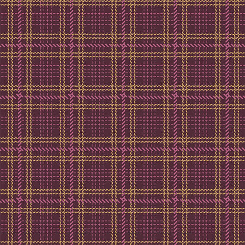 Highlands Flannel F-12804 Crosshatch Plaid Merlot