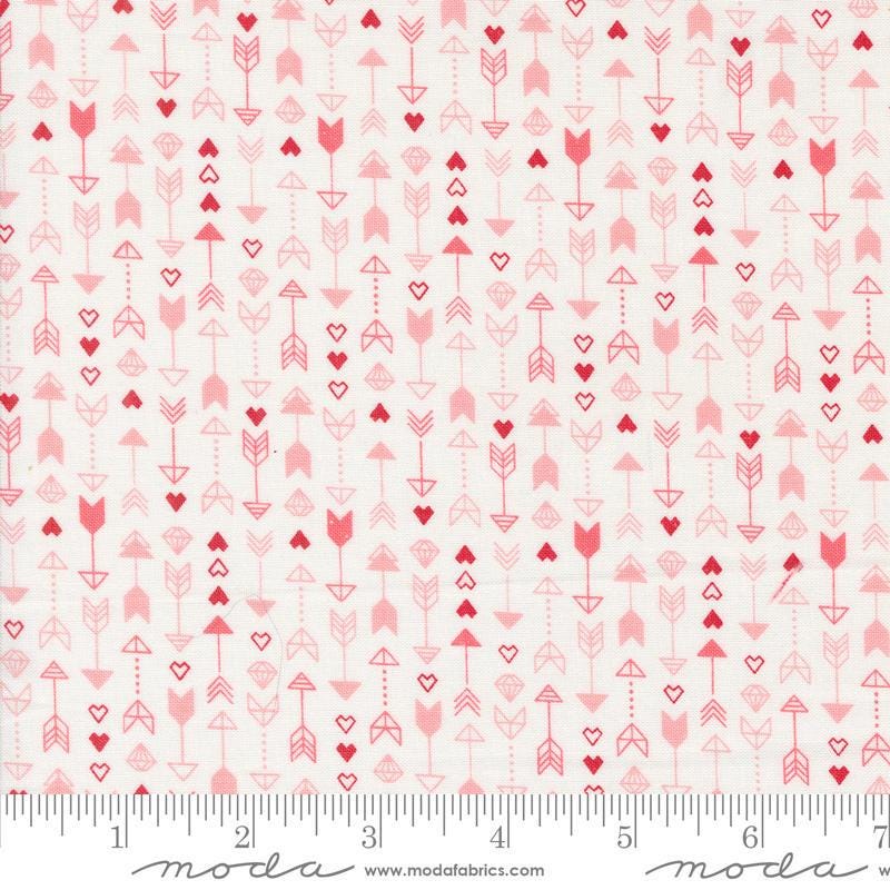 SALE Love Blooms Arrow 5222-11 Lace - Moda Fabrics - Valentine's Day Stripe Arrow Hearts Diamonds - Quilting Cotton Fabric