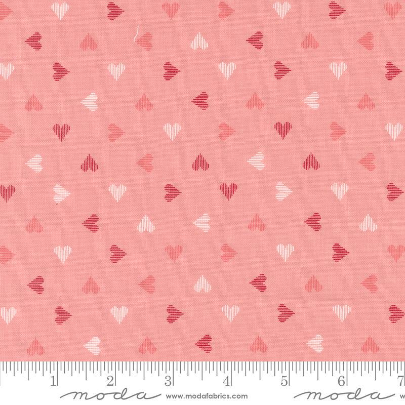 22" End of Bolt - Love Blooms Sweetheart 5223-14 Blush - Moda Fabrics - Hearts Valentine's Day Love - Quilting Cotton Fabric