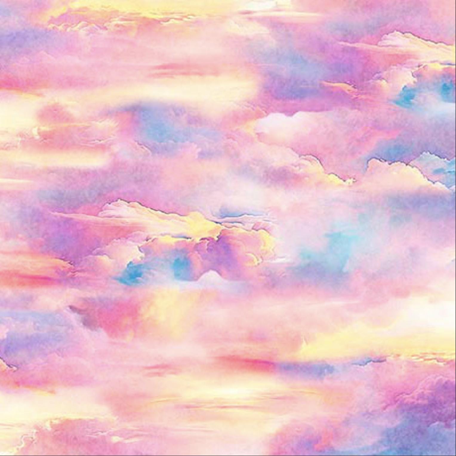 Earthly Delights Sunset 31314 Pink P - by QT Fabrics - Outdoor Sky Clouds Cloudy Light Pastel - Quilting Cotton Fabric