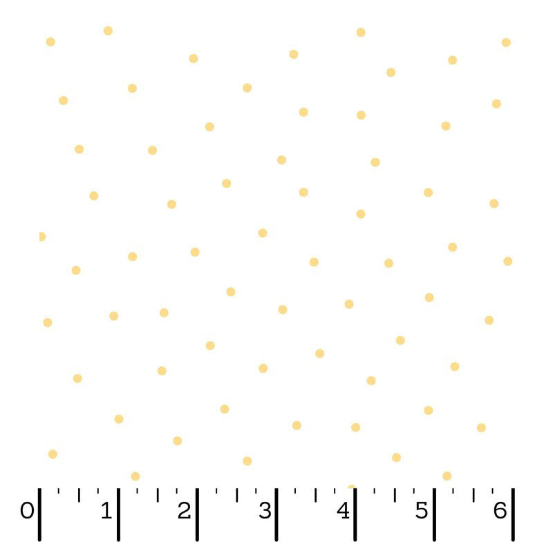 Kimberbell Basics Flannel MASF8210-WS Small Dot White/Yellow