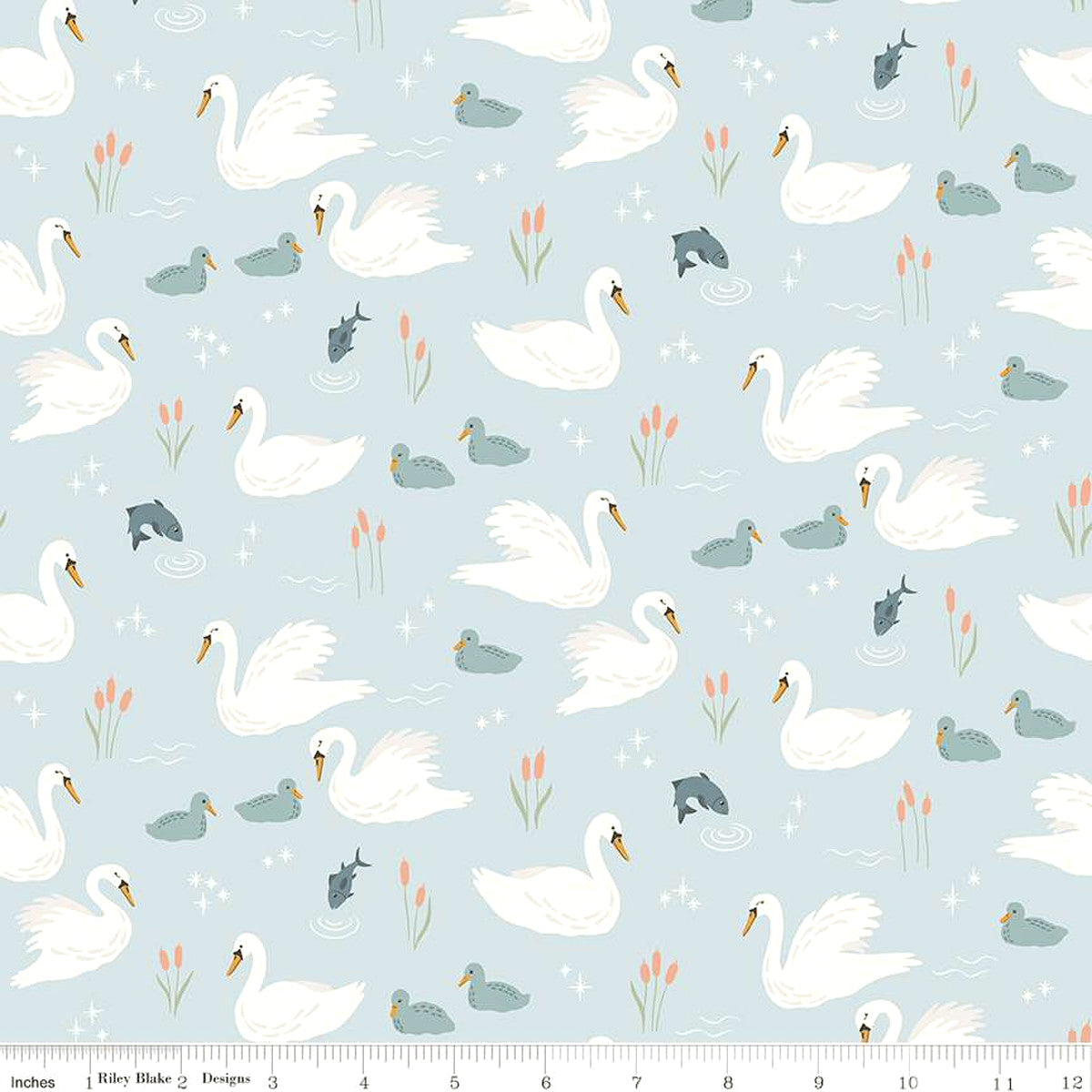 Little Swan Flannel F14692-SKY - Fat Quarter