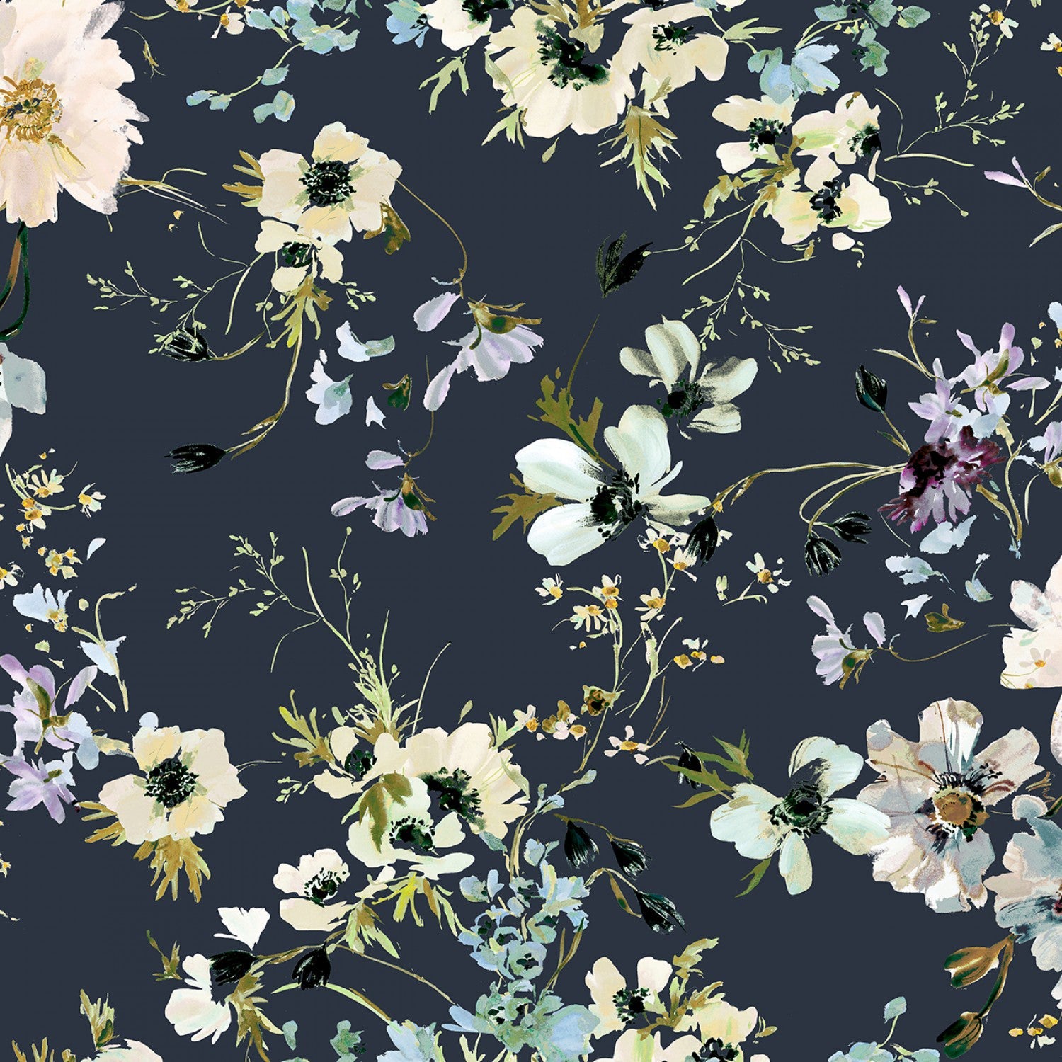 Perennial 53784D-3 Indigo Wild Anemone - Fat Quarter