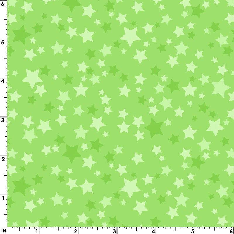 Playtime Flannel MASF10692-G Green Stars - Fat Quarter